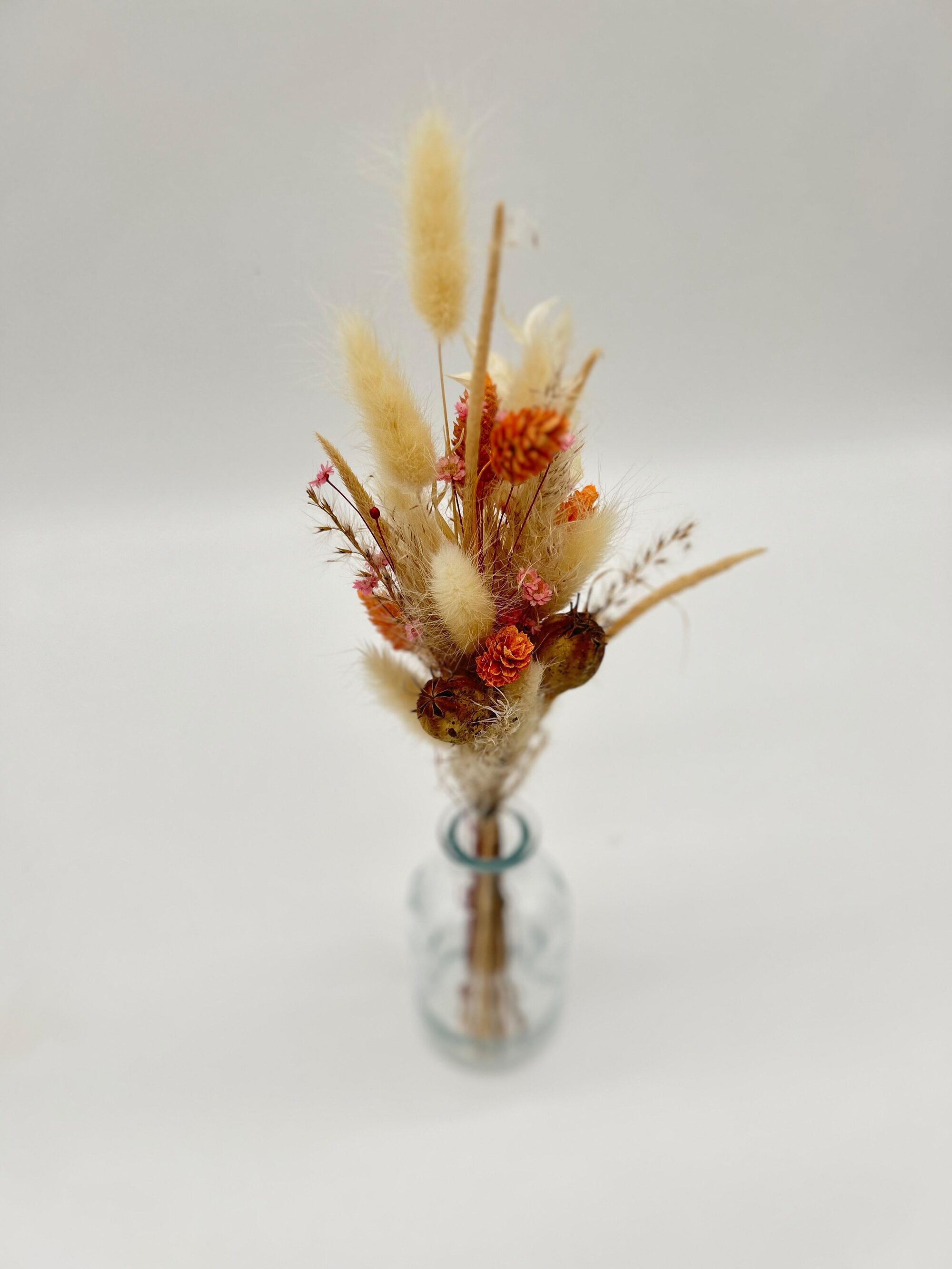 Trockenblumen Arrangement beige/orange